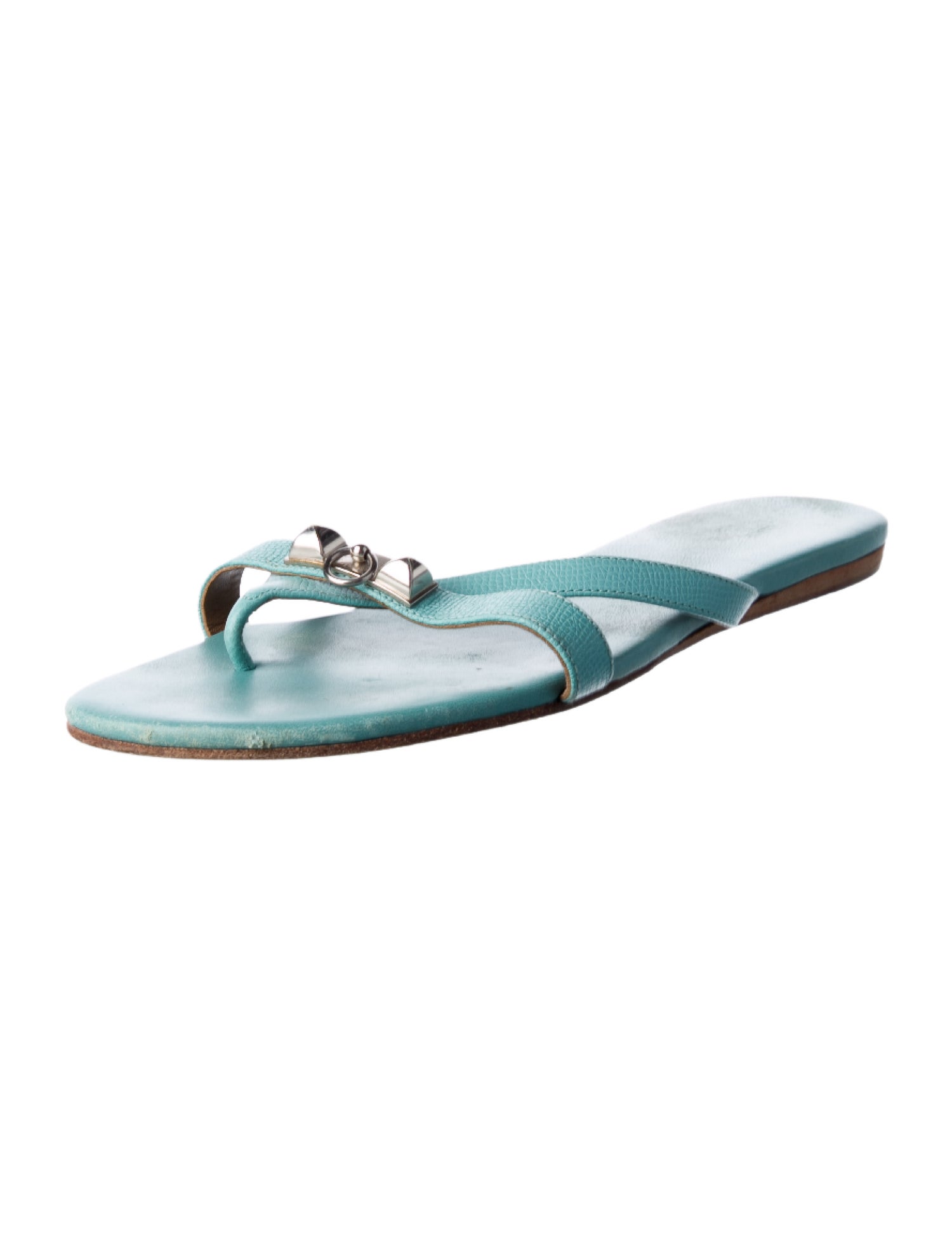 Hermès Corfou Leather Slides